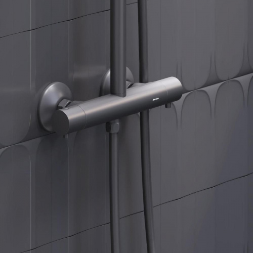 картинка 977800300 Jupiter душевая система со смесителем с термостатом чёрный от магазина Сантехстрой