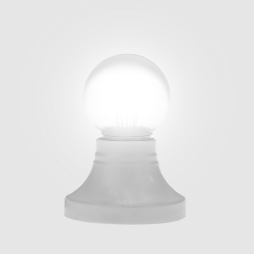 картинка Лампа шар e27 6 LED Ø45мм - белая,  прозрачная колба,  эффект лампы накаливания от магазина Сантехстрой
