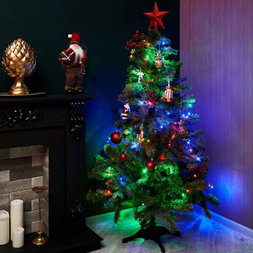 картинка Гирлянда Твинкл Лайт 10 м,  темно-зеленый ПВХ,  80 LED,  цвет мультиколор от магазина Сантехстрой