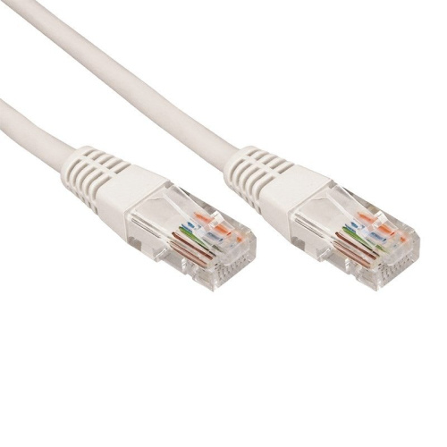 картинка Шнур коммутационный,  патч-корд U/UTP RJ45-RJ45, CAT 5e,  5м,  PVC серый REXANT от магазина Сантехстрой