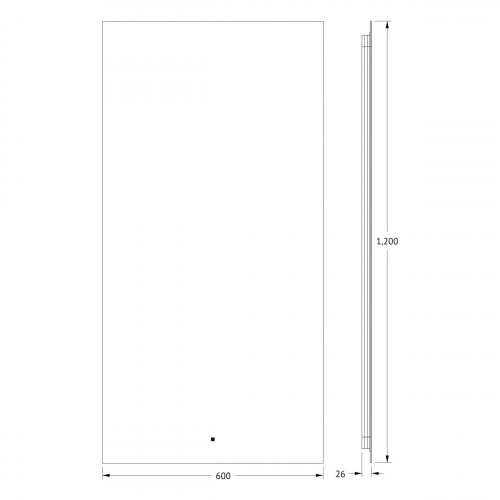 картинка Зеркало с фацетом и LED-подсветкой настенное GLOW DEFESTO 60x120 см, DF 2518R от магазина Сантехстрой