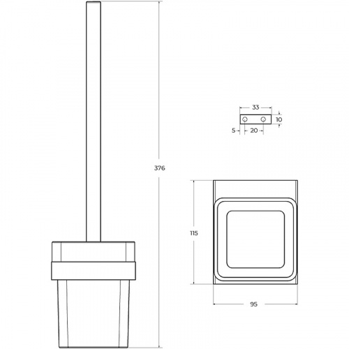картинка Ершик для унитаза Cezares Slider SLIDER-TBS-V-IN Сатин от магазина Сантехстрой