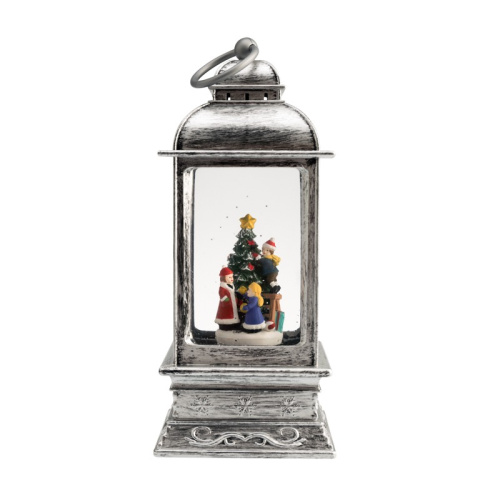 картинка Декоративный фонарь с эффектом снегопада и подсветкой Рождество,  белый от магазина Сантехстрой