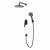 фото смеситель для душа azario vise с верхним и ручным душем, скрытый монтаж, керамический картридж, черный (az-vsa248330pa+82kpa)