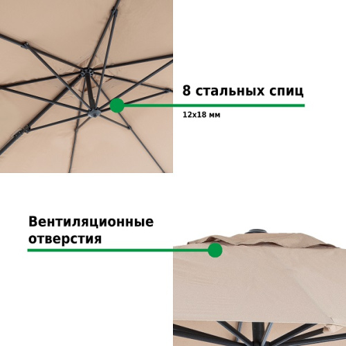 картинка Зонт садовый Green Glade 2003 светло-коричневый от магазина Сантехстрой