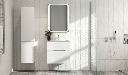 картинка Зеркало Jorno Modul 65 Mоl.02.60/W с подсветкой с сенсорным выключателем от магазина Сантехстрой