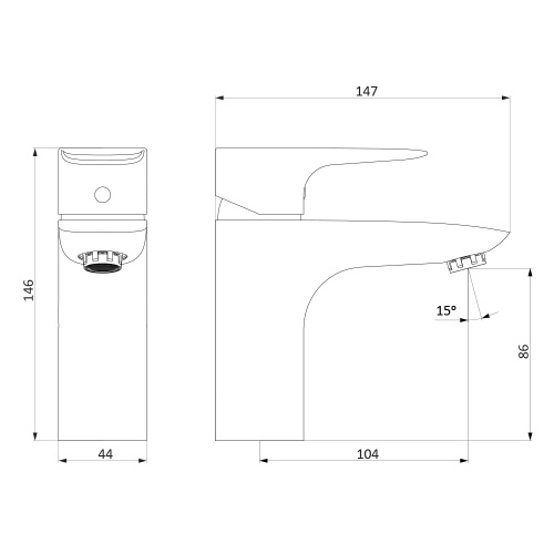 картинка Смеситель для раковины Damixa 780210000 Хром от магазина Сантехстрой