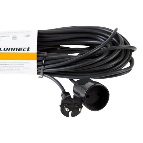 картинка Удлинитель-шнур PROconnect ПВС 2х0.75, 10 м,  б/з,  6 А,  1300 Вт,  IP20, черный (Сделано в России) от магазина Сантехстрой
