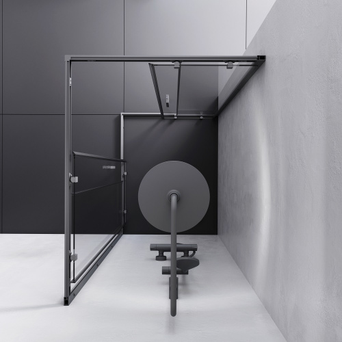 картинка W93G-404-100280-BT Gem S душ.ограждение 100х80 прям.,стекло прозрачное, профиль черный мат.,без подд от магазина Сантехстрой