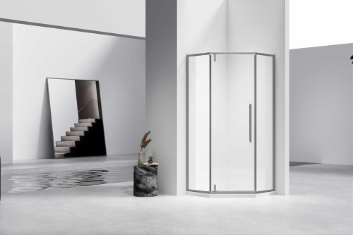 картинка Душевой уголок Slim-N VSP-4SN100CLGM, 1000*1000, вороненая сталь, стекло прозрачное от магазина Сантехстрой