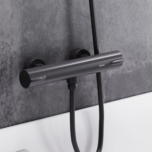 фото 366000300 scandinavian pure, термостатический смеситель для душа, чёрный