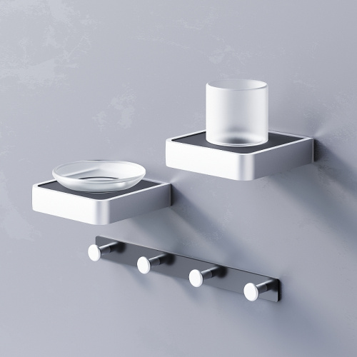 картинка Набор аксессуаров для ванной Damixa Jupiter DAK77B2803W Хром Черный матовый от магазина Сантехстрой