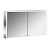 картинка Emco Asis prime Зеркальный шкаф алюминиевый 1200х152хh700мм, навесной, 2 дверки, 2 стекл.полки LED-подсветка сенсорн., розетка, боковые панели зеркало от магазина Сантехстрой