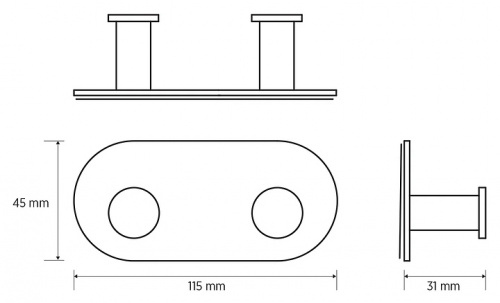 картинка Крючок двойной Bemeta Easy 163106371 хром глянцевый от магазина Сантехстрой