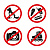 картинка Наклейки запрещающие знаки «Набор наклеек 4 шт.  мини- d 9 см» 200х200 мм REXANT от магазина Сантехстрой