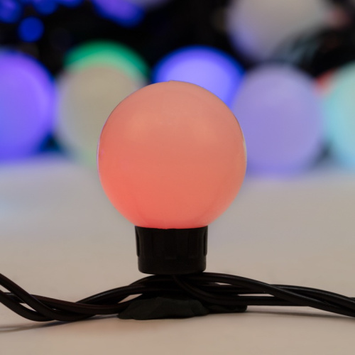 картинка Гирлянда Мультишарики Ø38 мм,  10 м,  черный ПВХ,  40 диодов,  цвет RGB от магазина Сантехстрой