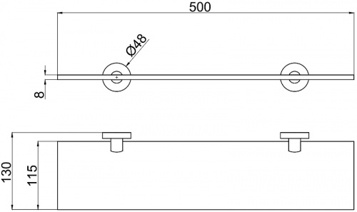 картинка Стеклянная полка Allen Brau Priority 6.31013-31 Черная матовая от магазина Сантехстрой