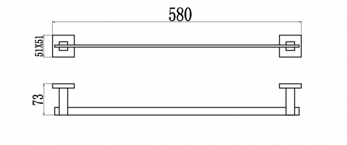 картинка Держатель для полотенец прямой 60 см Savol 65h (S-06524H) от магазина Сантехстрой