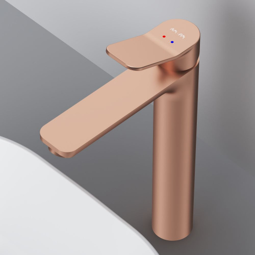 картинка F85A92044 X-Joy, смеситель д/умывальника высокий, роз. золото от магазина Сантехстрой