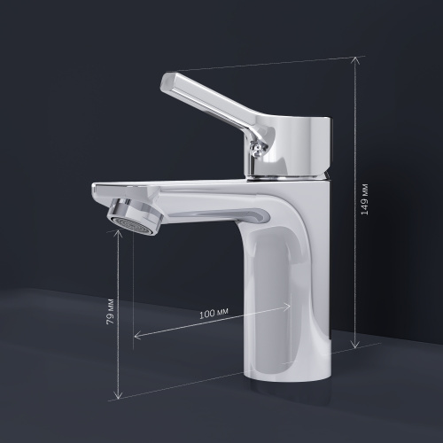 картинка F85B82100 X-Joy S, смеситель для умывальника с д/к, излив 100 мм, хром, шт от магазина Сантехстрой