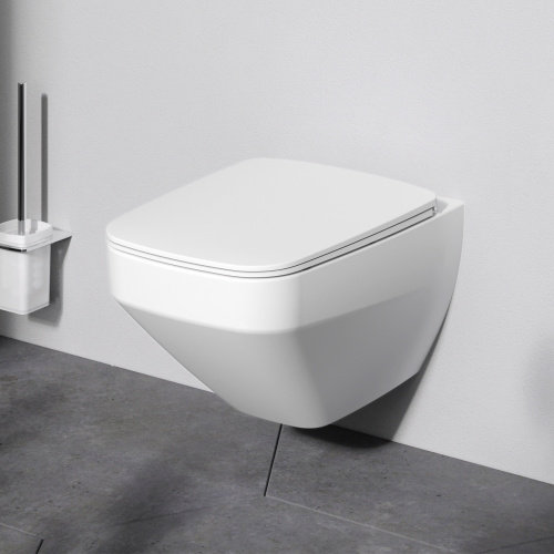картинка C50A1700MWSC Inspire V2.0 подвесной унитаз FlashClean с сиденьем микролифт, бел мат от магазина Сантехстрой