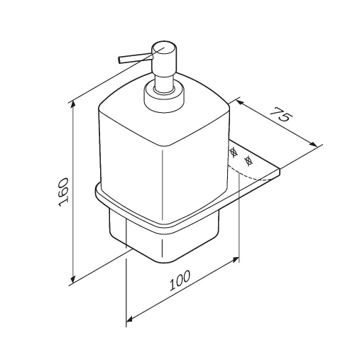 картинка A50A36900 Inspire V2.0, Стеклянный диспенсер для жидкого мыла с настенным держателем, хром, шт от магазина Сантехстрой