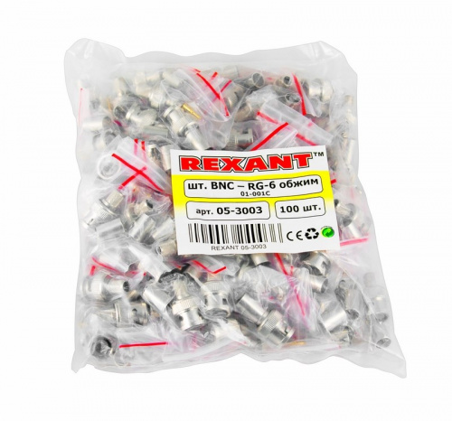 картинка Разъем BNC штекер RG-6 обжим REXANT от магазина Сантехстрой