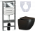 картинка Комплект Унитаз подвесной Ceramica Nova Metropol CN4002MB безободковый, с микролифтом + Система инсталляции для унитазов Ceramica Nova Envision Round CN1001CH кнопка черная матовая и шумоизоляционной панелью от магазина Сантехстрой
