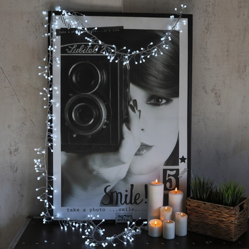 картинка Гирлянда Мишура LED 3 м прозрачный ПВХ,  288 диодов,  цвет белый от магазина Сантехстрой