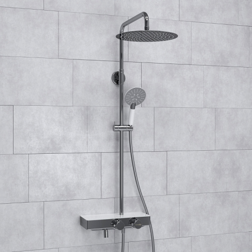 картинка Душевая система WasserKRAFT A113.116.058.CH Thermo с термостатом Хром Белая от магазина Сантехстрой