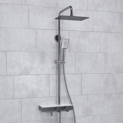 картинка Душевая система WasserKRAFT A113.069.126.CH Thermo с термостатом Хром Белая от магазина Сантехстрой