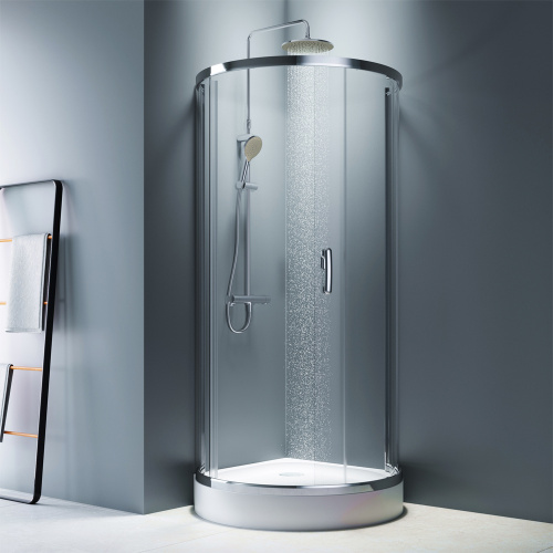 картинка W83G-333-095CT Like Round 95 Душевое ограждение Like Round 95x95,  стекло прозрачное, проф хром глян от магазина Сантехстрой