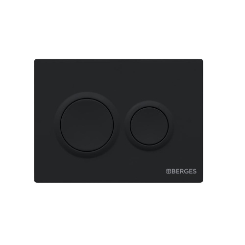 картинка Комплект BERGES: инсталляция NOVUM кнопка O5 Soft Touch черная, унитаз VITA Rimless 49 см, сиденье дюропласт микролифт, быстросъём от магазина Сантехстрой