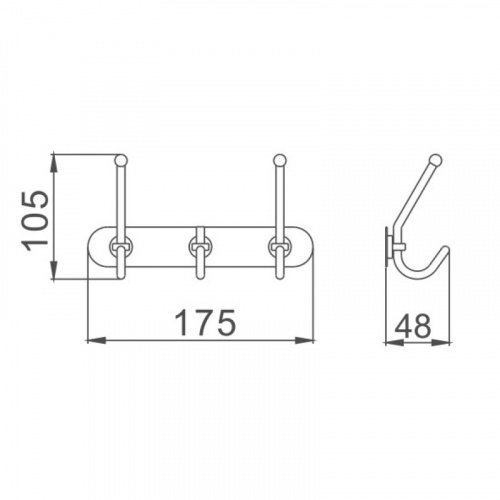 картинка Планка с крючками для полотенец Haiba хром (HB201-3) от магазина Сантехстрой
