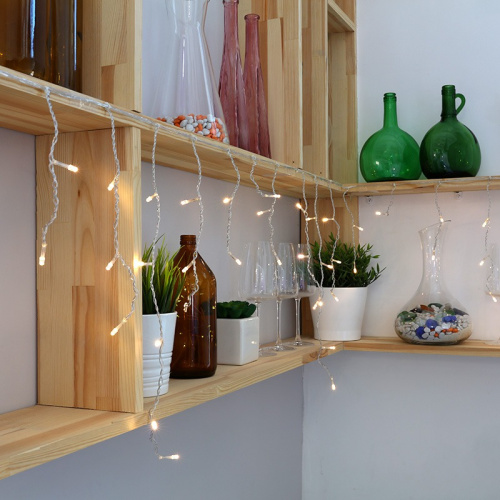 картинка Гирлянда Айсикл (бахрома) светодиодная,  1,8 х 0,5 м,  прозрачный провод,  230 В,  диоды ТЕПЛЫЙ БЕЛЫЙ от магазина Сантехстрой