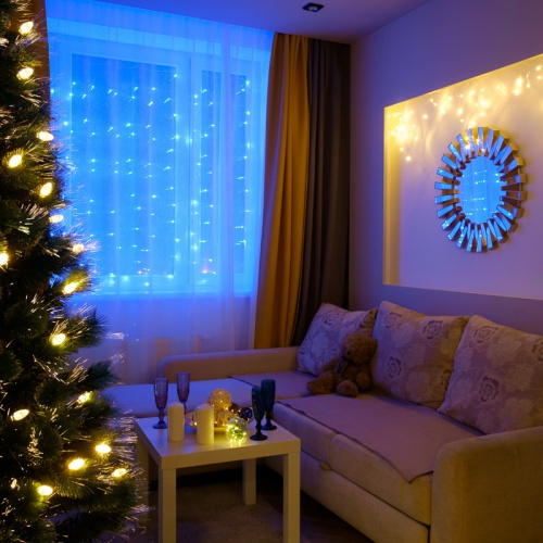 картинка Гирлянда Твинкл Лайт 15 м,  темно-зеленый ПВХ,  120 LED,  цвет синий от магазина Сантехстрой