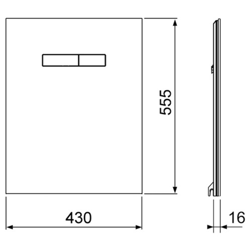 картинка TECElux Верхняя панель с механическим блоком управления, стекло черное, клавиши хром глянцевый от магазина Сантехстрой