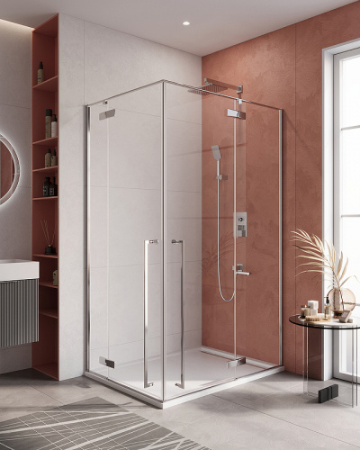 картинка Душевой уголок Cezares Liner 120x90 R LINER-AH-2-120/90-C-Cr-R профиль Хром стекло прозрачное от магазина Сантехстрой