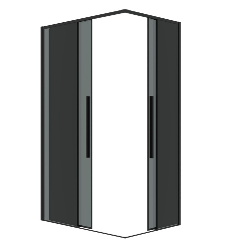 картинка Душевое ограждение Grossman Galaxy 1/2.K33.01.11.21.10-1/2.K33.01.10.21.10 (110х100х195) раздвижная,черный матовый,стекло тонированное,2 места от магазина Сантехстрой
