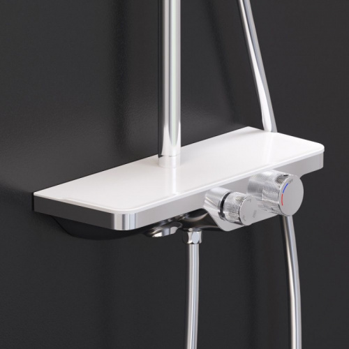 картинка 947730000 Apollo душевая система с ванно-душевым смесителем-полкой, хром от магазина Сантехстрой