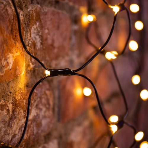 картинка Гирлянда Сеть 1х1,5м,  черный ПВХ,  160 LED Тёплый белый от магазина Сантехстрой