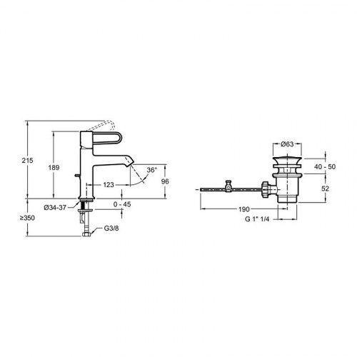 картинка Смеситель для раковины Jacob Delafon e21028-bl-bl Черный от магазина Сантехстрой