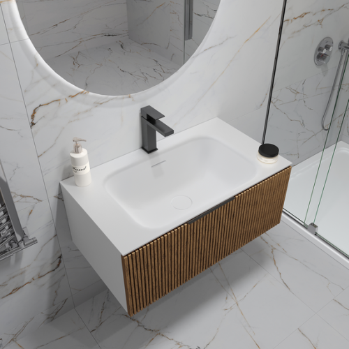 картинка Раковина из авиаля Oliveeka M115W80 белый мат от магазина Сантехстрой