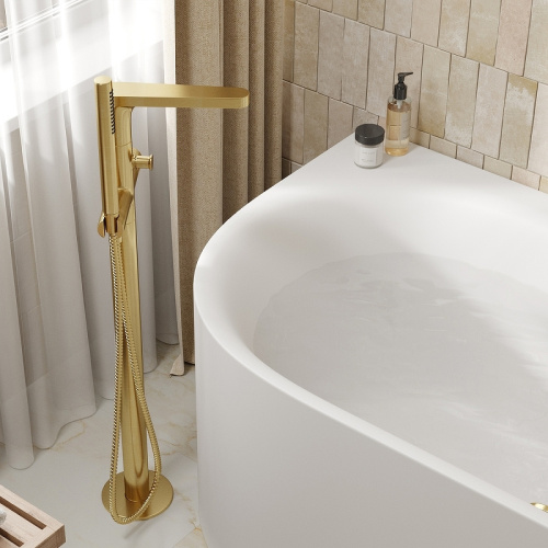 фото смеситель для ванны wasserkraft schunter 8221 золото матовое