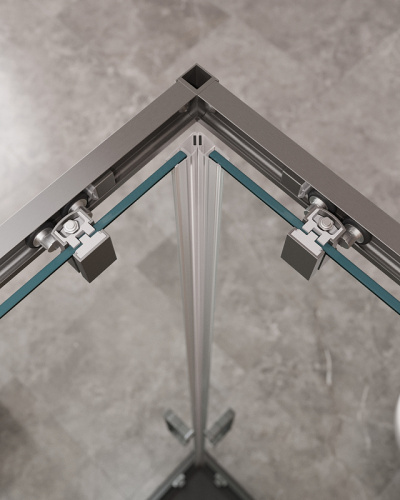 картинка Душевой уголок Cezares Molveno 110x110 MOLVENO-A-22-90+20-C-GM-IV профиль Оружейная сталь стекло прозрачное от магазина Сантехстрой