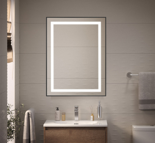 картинка Зеркало BelBagno SPC-KRAFT-600-800-SENS-NERO от магазина Сантехстрой