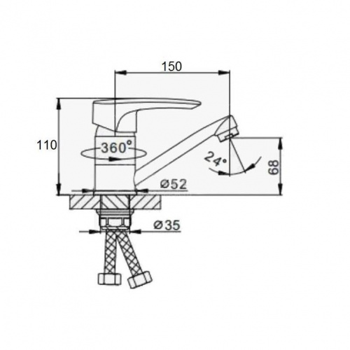 картинка Смеситель для кухни D-Lin D151422-1, хром от магазина Сантехстрой
