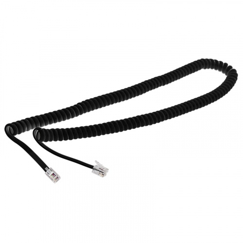 картинка Телефонный шнур,  витой трубочный RJ-10(4P-4C),  длина 4 метра,  черный REXANT от магазина Сантехстрой
