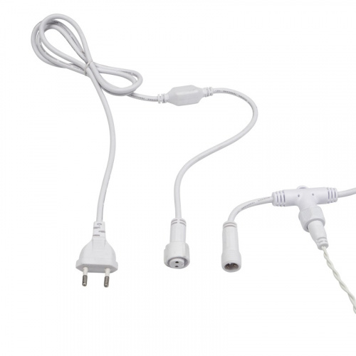 картинка Гирлянда светодиодная Занавес (Дождь),  2х6м,  768 LED ТЕПЛЫЙ БЕЛЫЙ,  белый ПВХ,  IP65, эффект мерцания 230В,  соединяется (шнур питания в комплекте) от магазина Сантехстрой