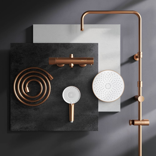картинка F0785A444 X-Joy, душ.система:  см-ль д/душа с ТМС, душ.штанга,верхний душ 220мм, ручн душ, роз.золо от магазина Сантехстрой
